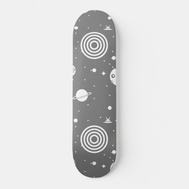 Skateboard Cosas del espacio gris (Anverso)