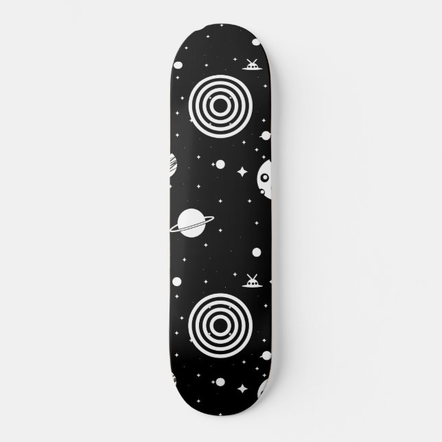 Skateboard Cosas del espacio negro (Anverso)