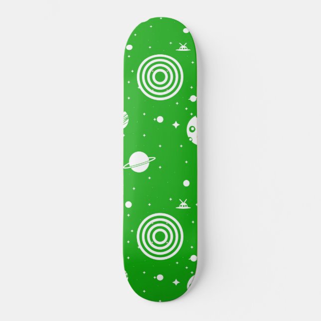 Skateboard Cosas del espacio verde (Anverso)