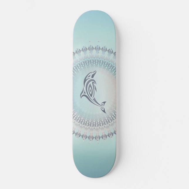 Skateboard Costa del delfín Mandala estilo playa (Anverso)