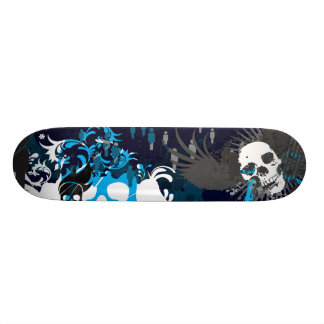 Skateboard Cráneo azul
