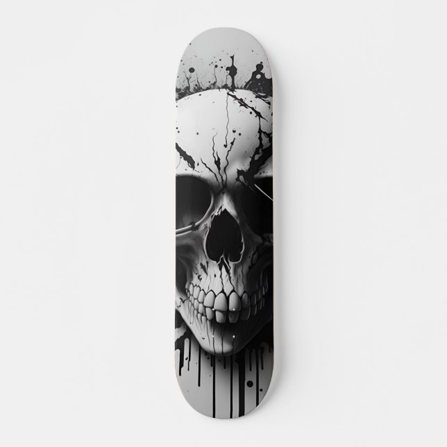 Skateboard Cráneo blanco y negro #3 - Diseño de las Calaveras (Anverso )