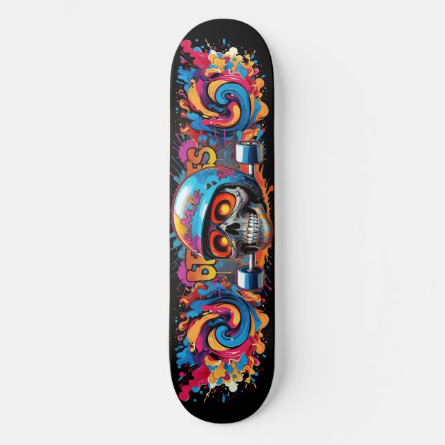 Skateboard Cráneo de arte de graffiti 5 (Anverso)