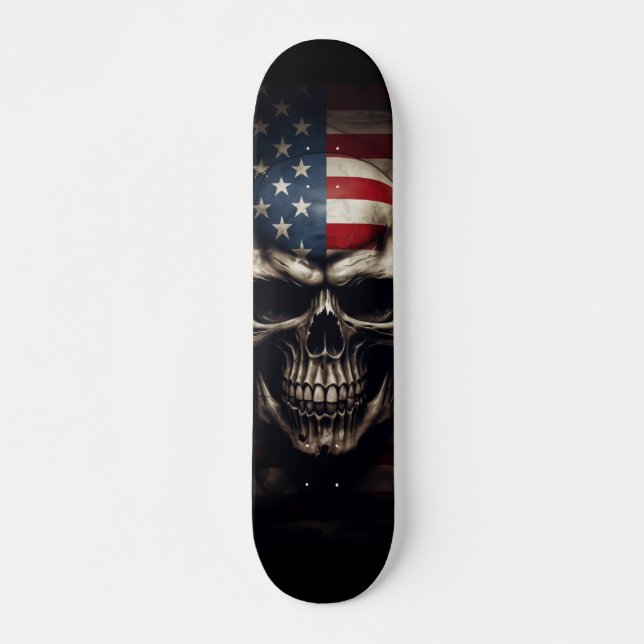 Skateboard Cráneo de Bandera Americana (Anverso )
