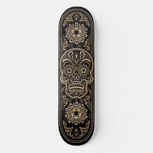 Skateboard Cráneo de El Dia De Los Muertos (Anverso)