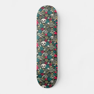 Skateboard Cráneo de flores