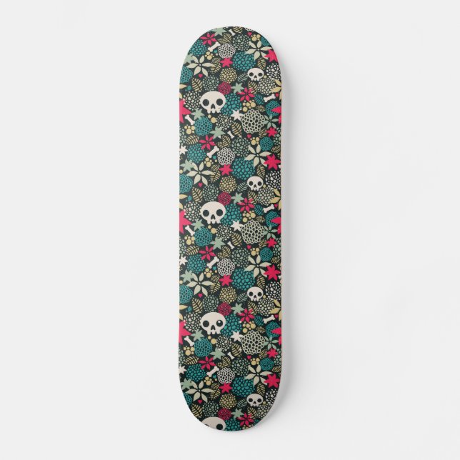 Skateboard Cráneo de flores (Anverso)