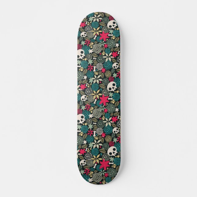 Skateboard Cráneo de flores (Anverso )