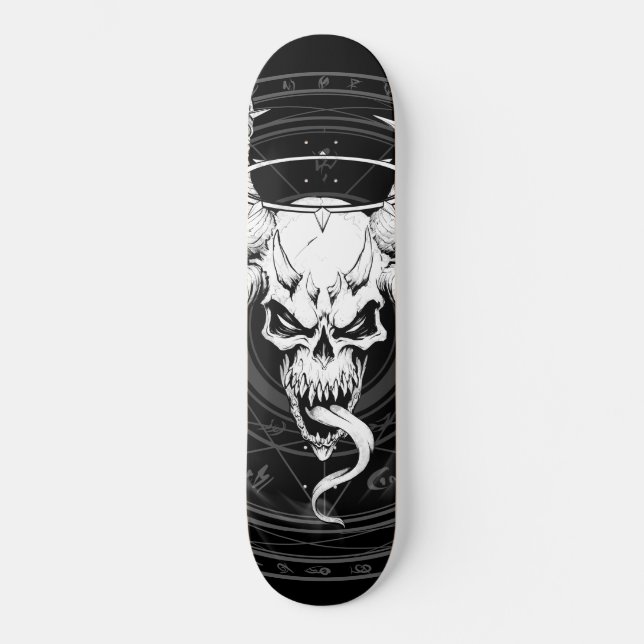 Skateboard Cráneo de muerte divino arcano (negro) (Anverso)