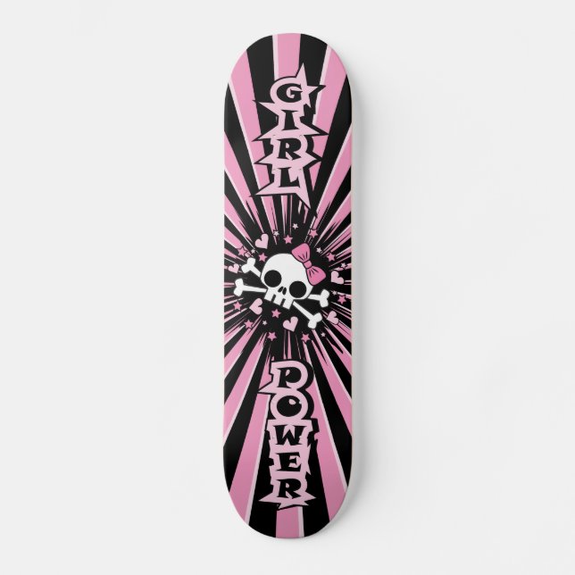 Skateboard Cráneo del poder del chica (Anverso)