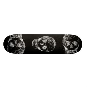 Skateboard Cráneo, en blanco