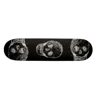 Skateboard Cráneo, en blanco