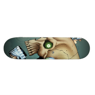 Skateboard Cráneo extranjero del robot a partir del futuro en