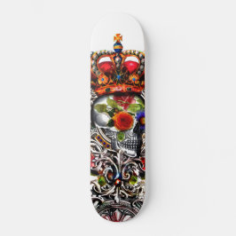 Skateboard Cráneo floral de coronado