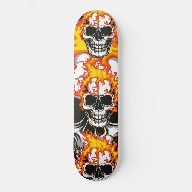Skateboard Cráneo Incendiable (Anverso)