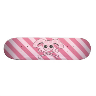 Skateboard Cráneo rosado del conejito de Kawaii