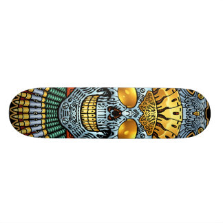 Skateboard Cráneo simétrico con los armas y las balas por el
