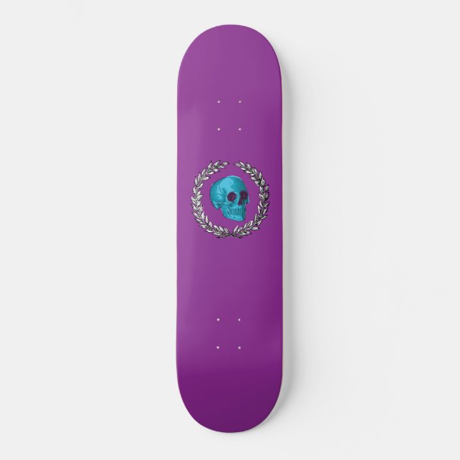 Skateboard Cráneo verde azulado de Keren Richter (Anverso)