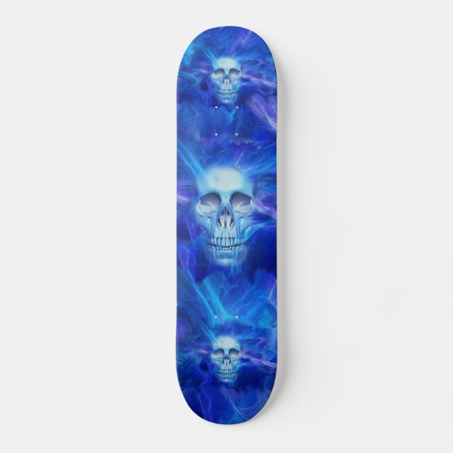 Skateboard Cráneos azules del fuego (Anverso)