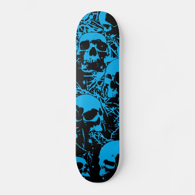 Skateboard Cráneos azules del Grunge (Anverso)