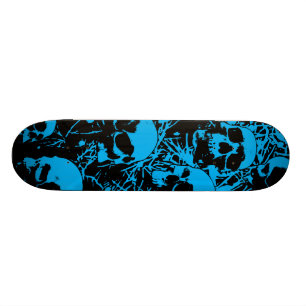 Skateboard Cráneos azules del Grunge