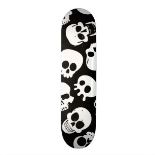 Skateboard Cráneos en modelo negro del fondo