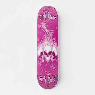 Skateboard Cránulos rosados llamativos