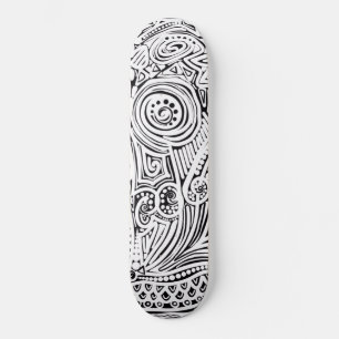 Skateboard Cratch Y Arte De Dot En Blanco Y Negro