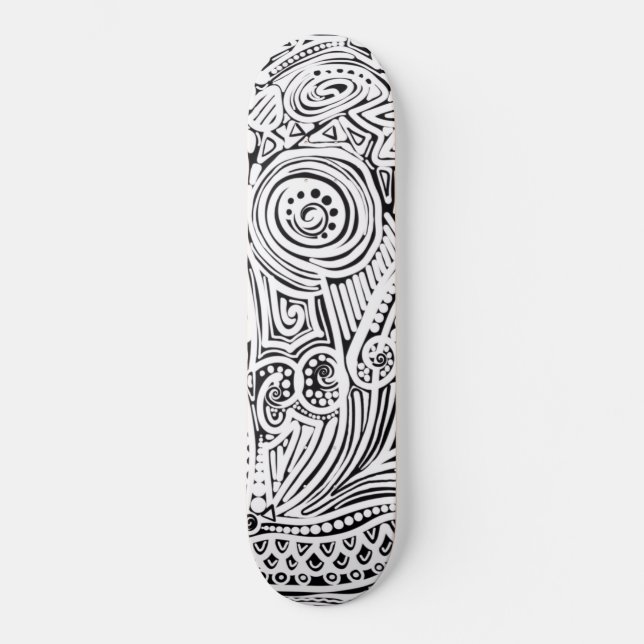 Skateboard Cratch Y Arte De Dot En Blanco Y Negro (Anverso)