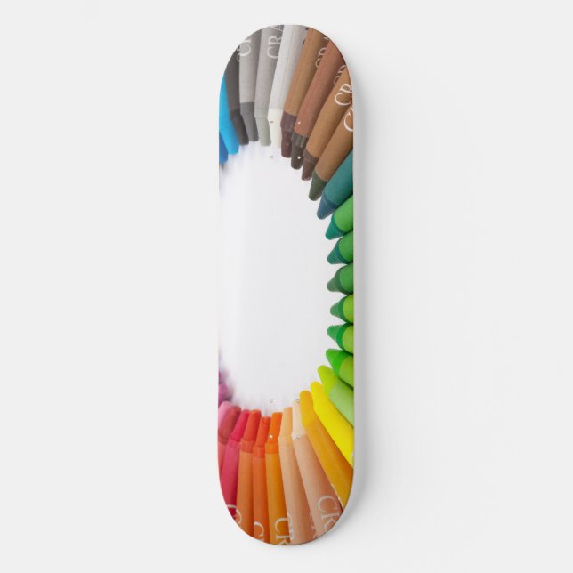 Skateboard Crayones de tiza coloridos (Anverso)