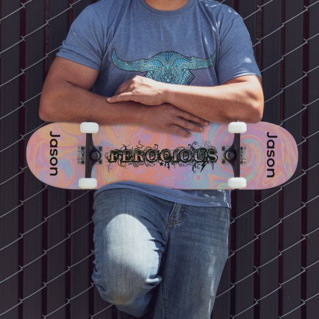 Skateboard Crea Tu Propia Ola de Arcoíris Feroz (Exterior 3)