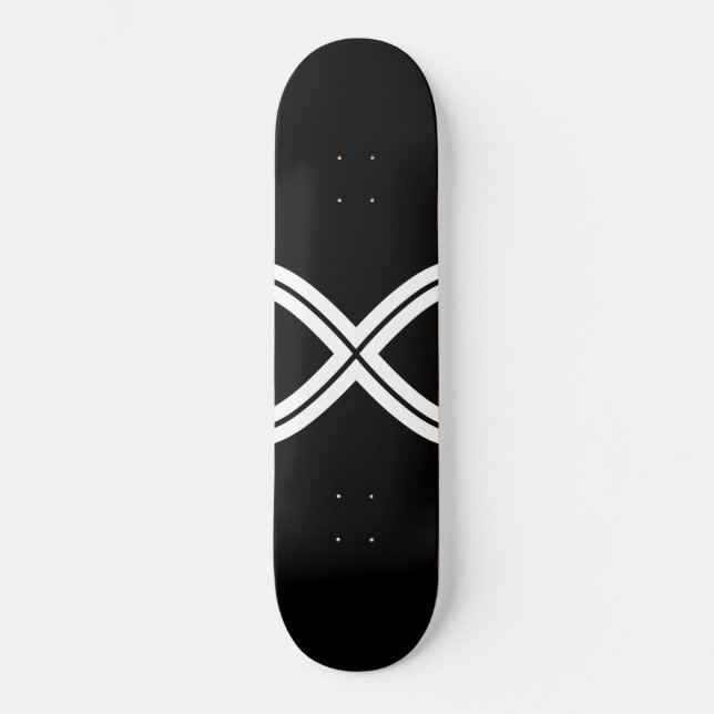 Skateboard Crea tu propia plantilla infinita en blanco y negr (Anverso)