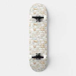 Skateboard Cream White Grey Faux Stones  