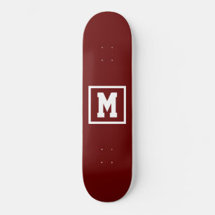 Skateboard Crear su propia plantilla de monograma rojo y blan