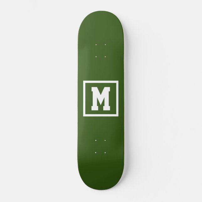Skateboard Crear su propia plantilla de monograma verde y bla (Anverso)