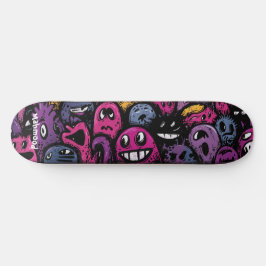 Skateboard Creature crowd dark cartoonish street art