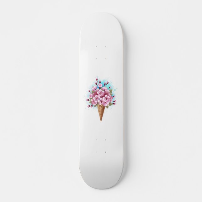 Skateboard Crema rosa de hielo Sakura Waffle Cone (Anverso )