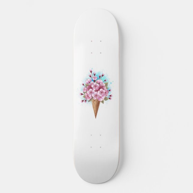 Skateboard Crema rosa de hielo Sakura Waffle Cone (Anverso)