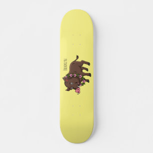 Skateboard Cría de jabalí y flores de personalizado