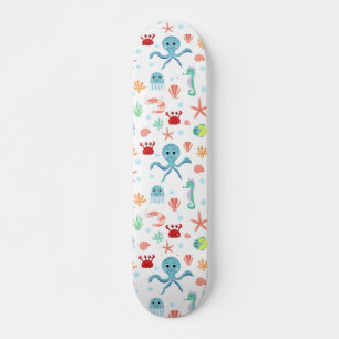 Skateboard Criaturas Marinas Subacuáticas Caprichosas