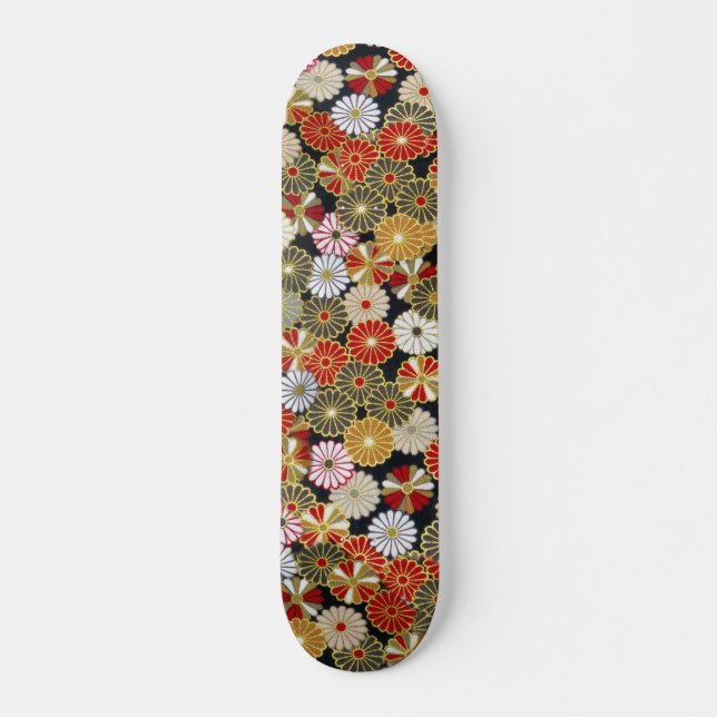 Skateboard Crisantemos dorados caídos (Anverso )