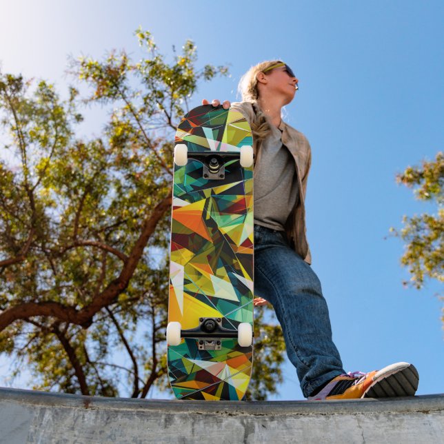 Skateboard Cristal de Vidrio Geométrico Abstracto Moderno y C (Exterior 1)