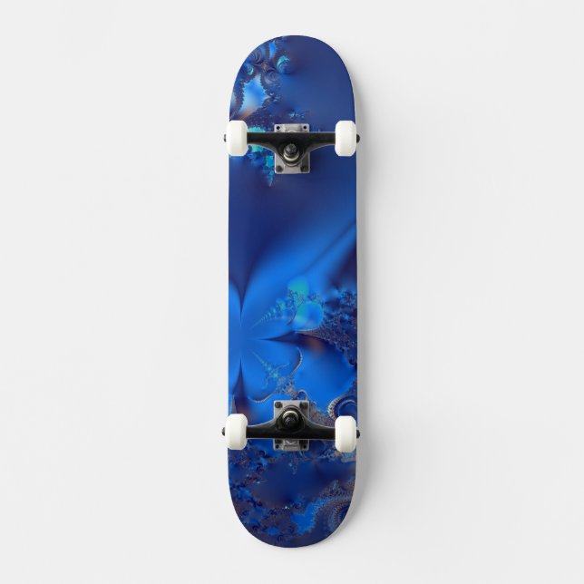 Skateboard Cristales Azules Fractal (Anverso)