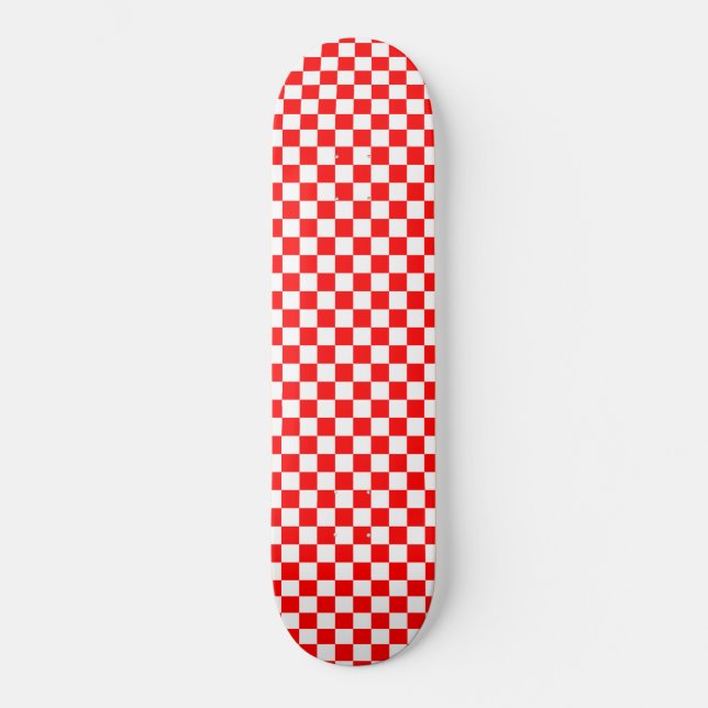 Skateboard Croatian Red and White Checkerboard (Anverso)