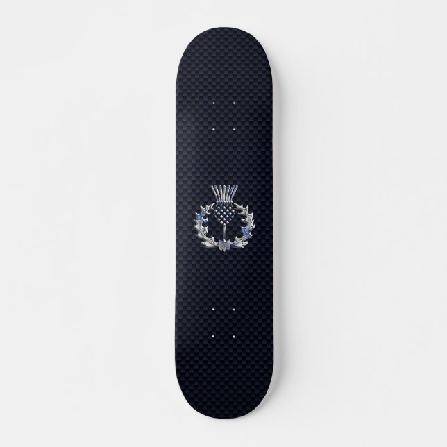 Skateboard Cromado como fibra de carbono Imprimir fragmento e (Anverso )