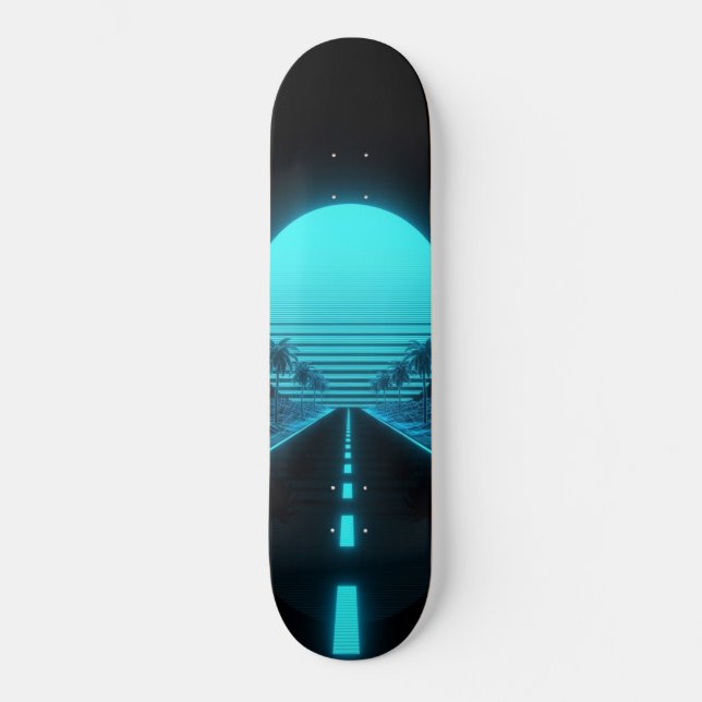 Skateboard Crucero Eléctrico Synthwave  (Anverso)