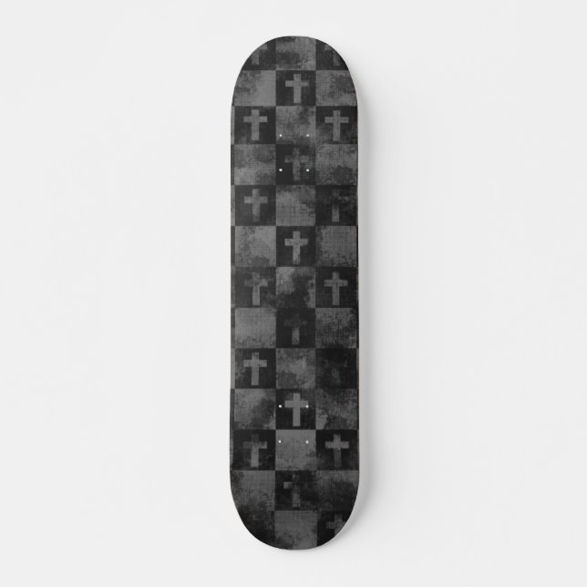 Skateboard Cruces a cuadros (Anverso )