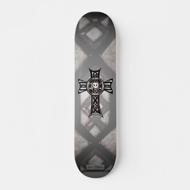 Skateboard Cruz Celta y Calavera (Plata) (Anverso )