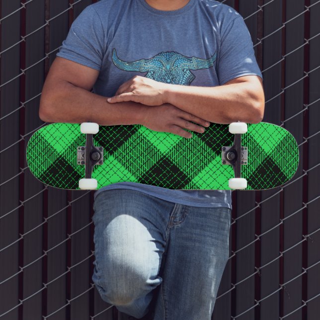 Skateboard Cruz verde negra a cuadros Buffalo Check (Exterior 3)