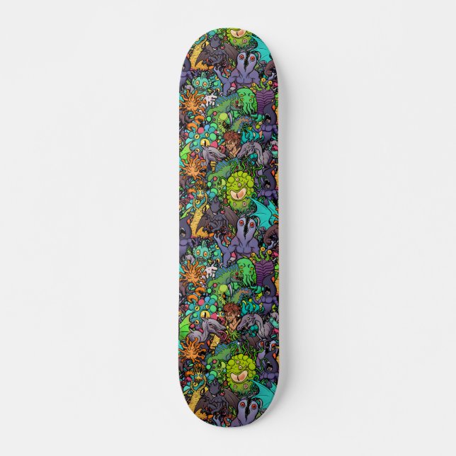 Skateboard Cthulhu Lovecraft Mythos Chibi Bestiary (Anverso )